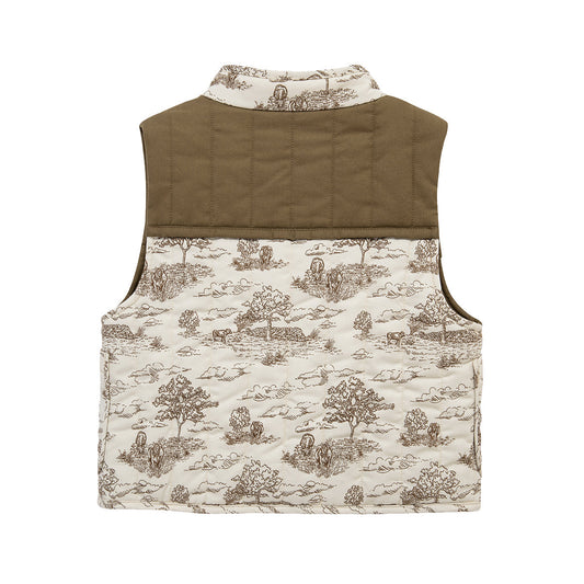 Country Toile Quilted Vest