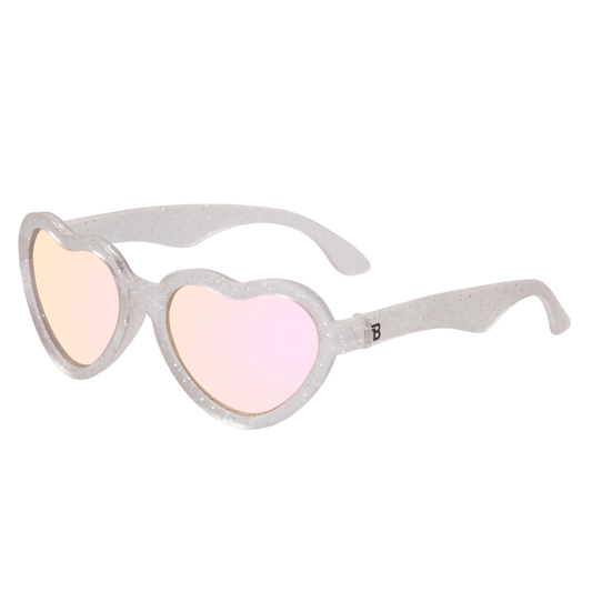 Silver Shimmer Heart | Pink Mirrored Lenses