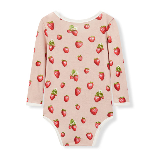 Strawberry Organic Cotton Long Sleeve One Piece