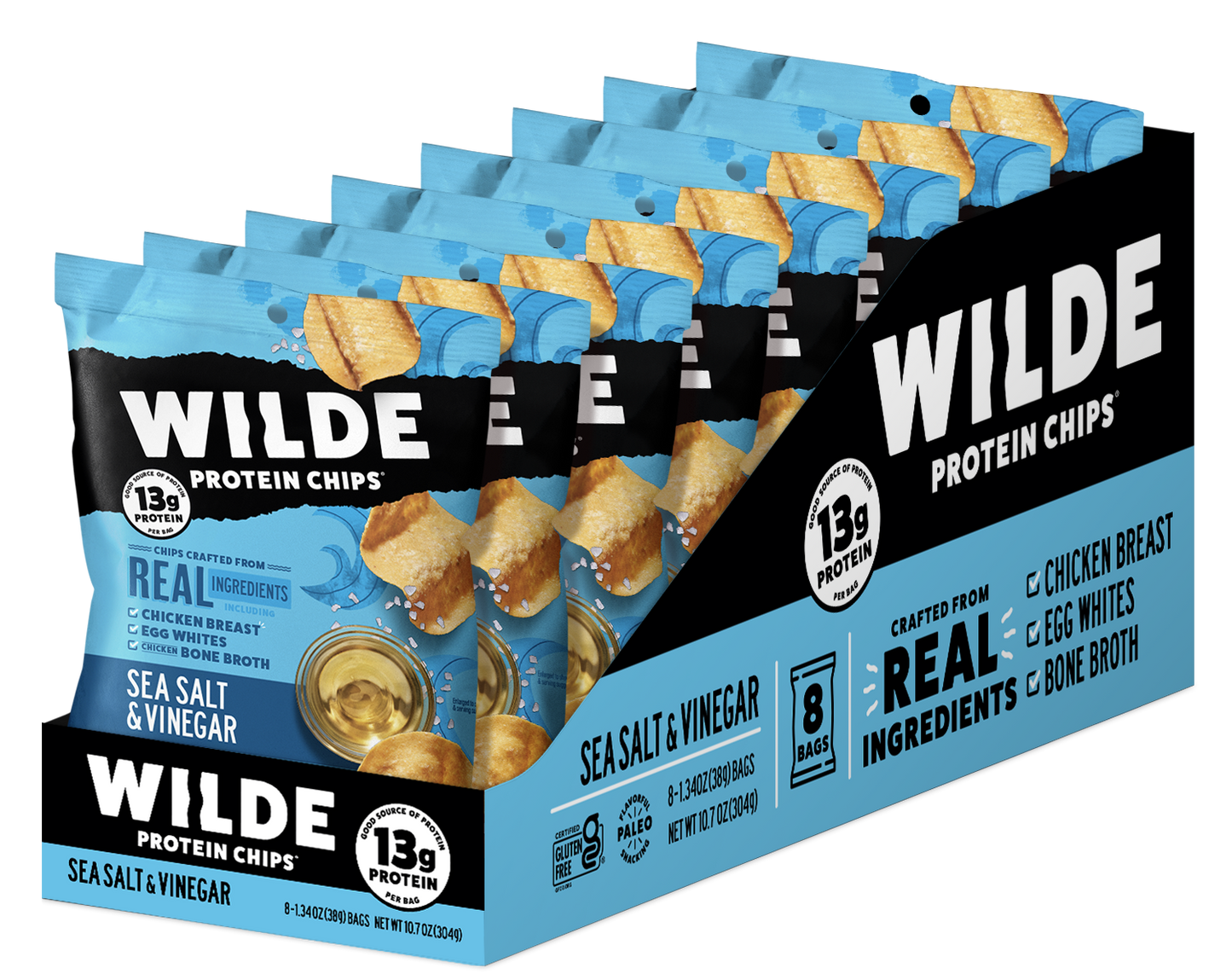 Wilde Salt & Vinegar Protein Chips 1.34oz (8ct)