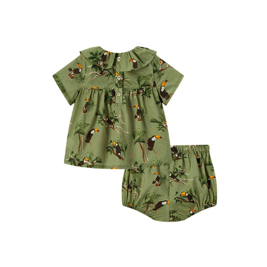 Toucan Butterfly Ruffle Dress & Bloomers