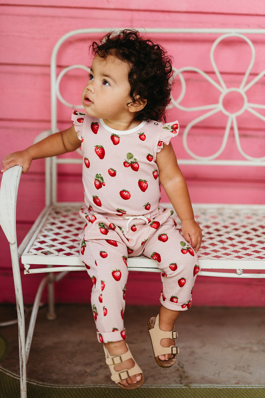 Strawberry Organic Cotton Ruffle One Piece