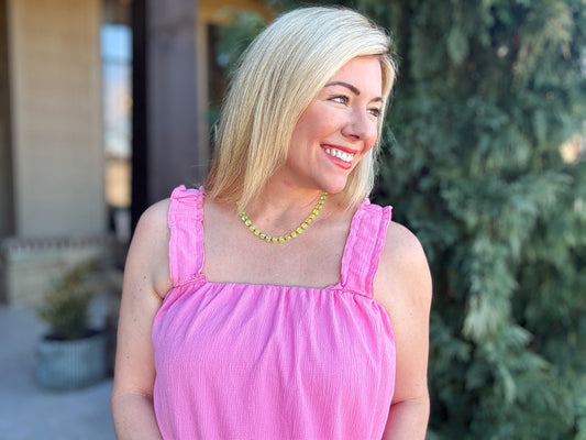 Kenzie Green + Pink Necklace