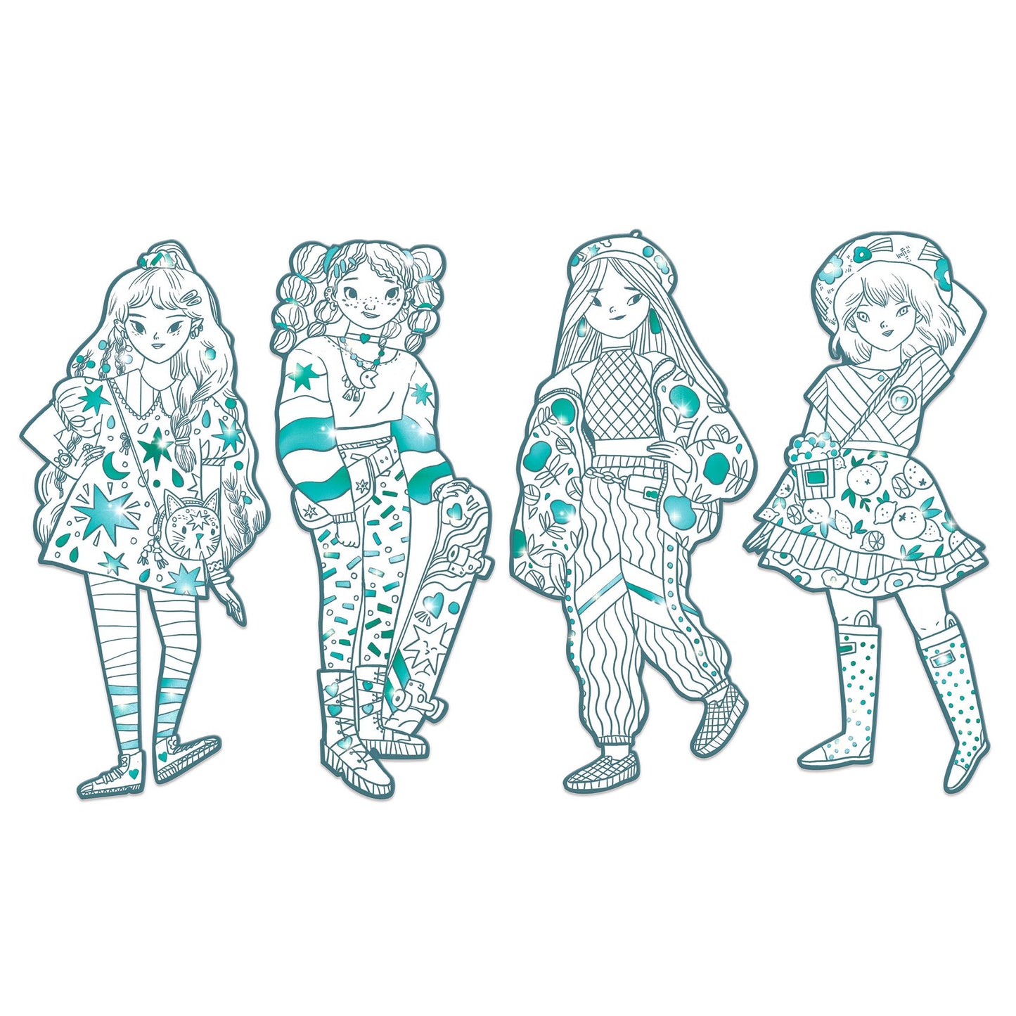 Angèle & Friends Coloring Paper Dolls