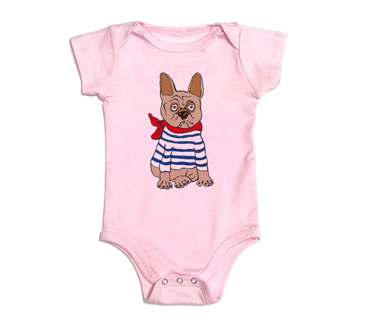 Frenchie - pink tee