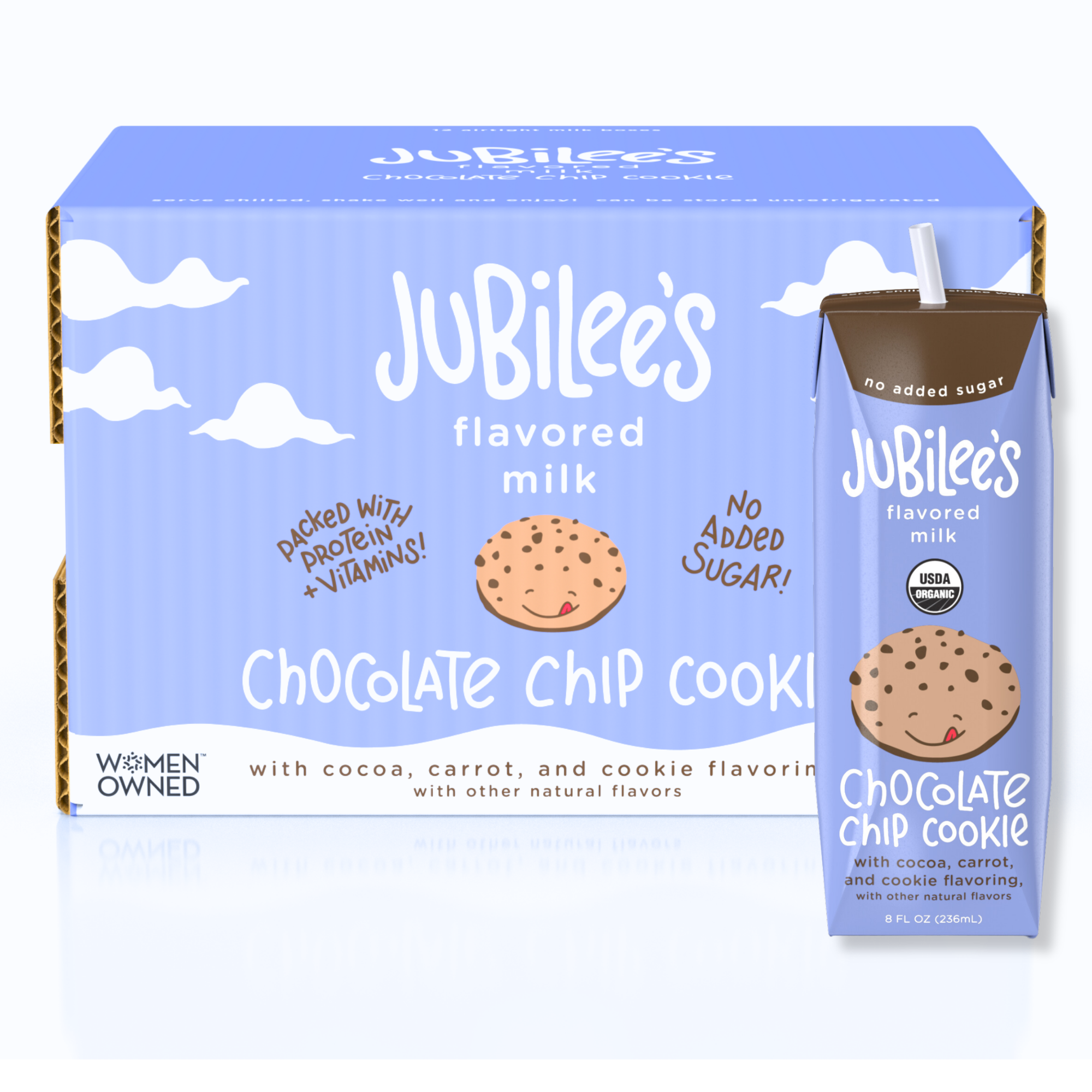 Chocolate Chip Cookie Organic Whole Milk Boxes, 12-pack – Margot's