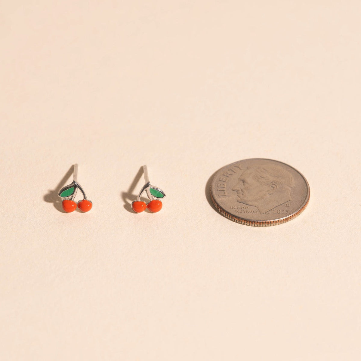 Cherry Tiny Stud Earrings