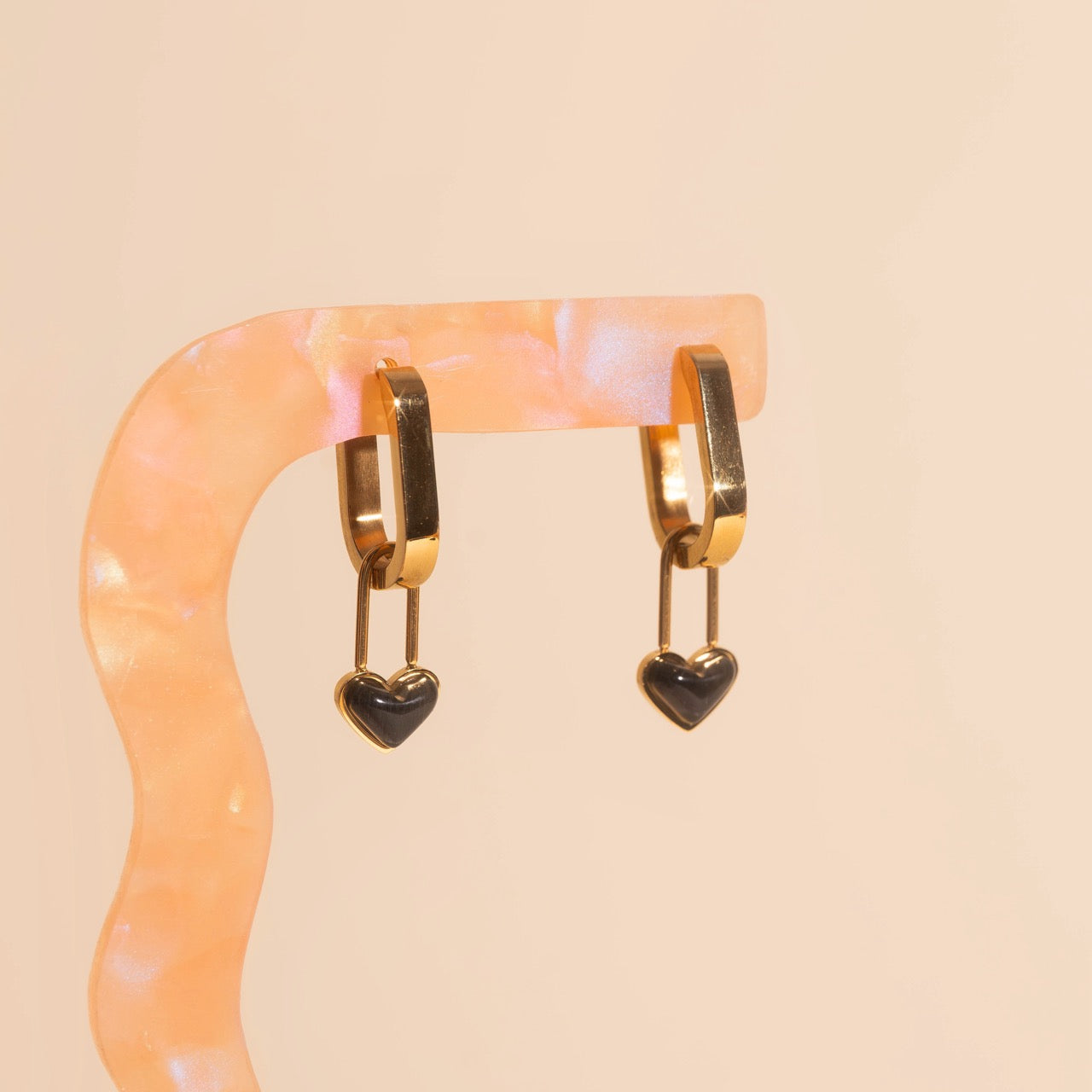 Paperclip Heart Huggie Hoop Charms