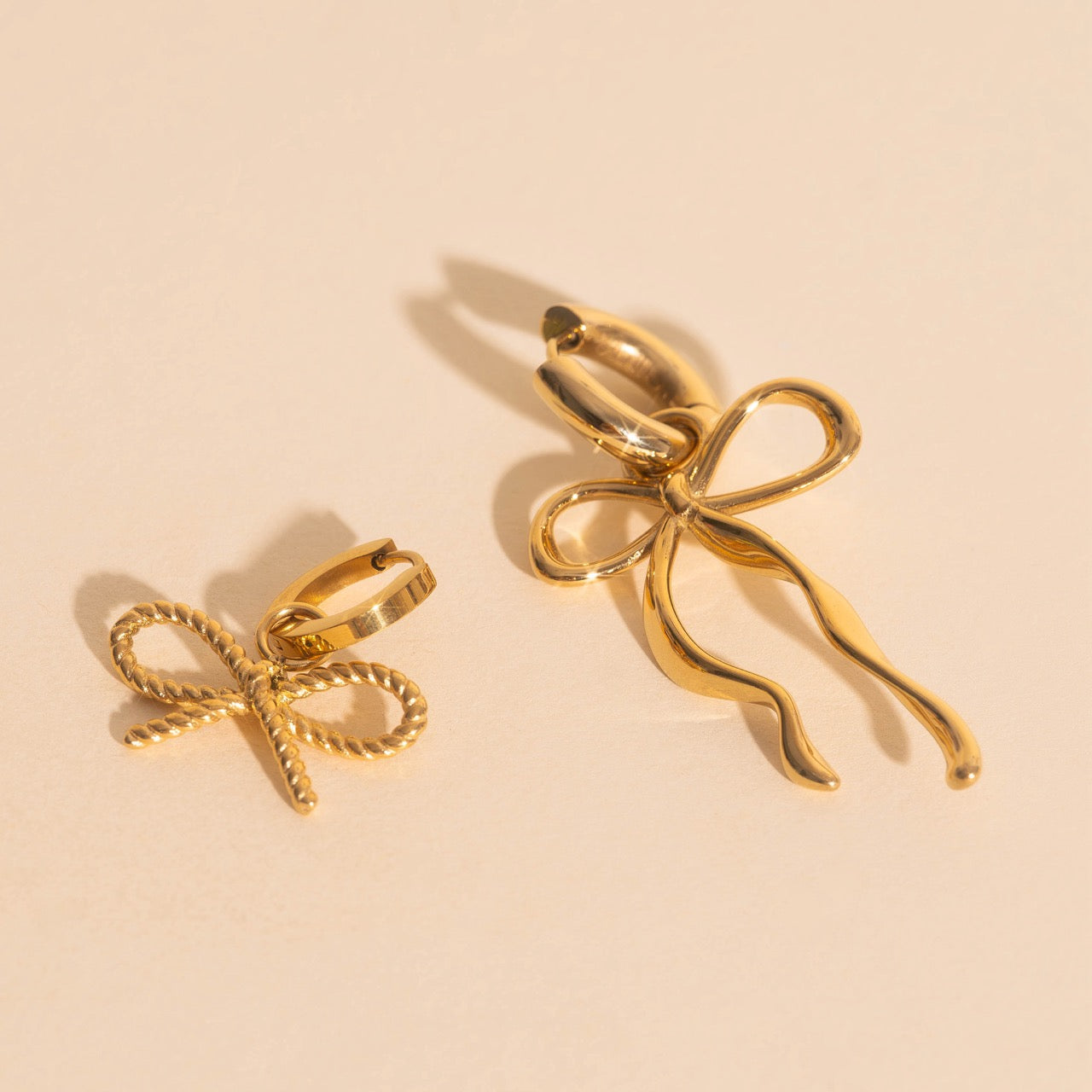 Ribbon Bow Huggie Hoop Charms