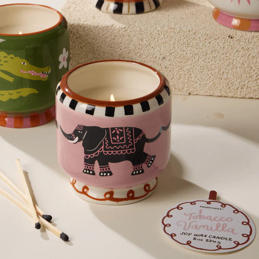 "Elephant" Ceramic Candle - Tobacco Vanilla 8oz