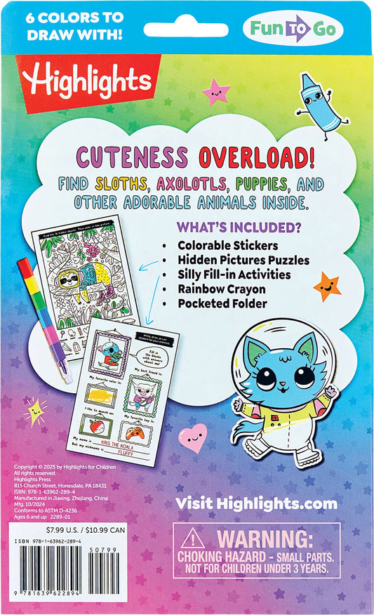 Color-In Stickers and Puzzles! Adorable Animals