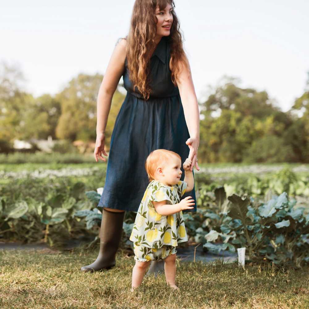 Sandcastle Organic Cotton Dress & Bloomer Set