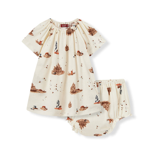 Sandcastle Organic Cotton Dress & Bloomer Set