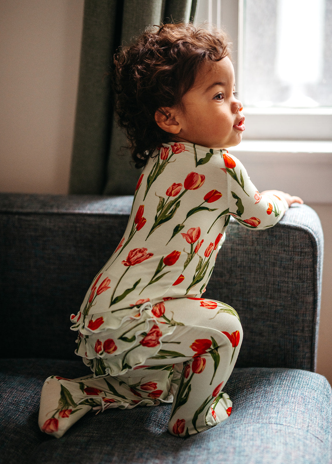 Tulip Luxe Stretch Ruffle Footed Romper