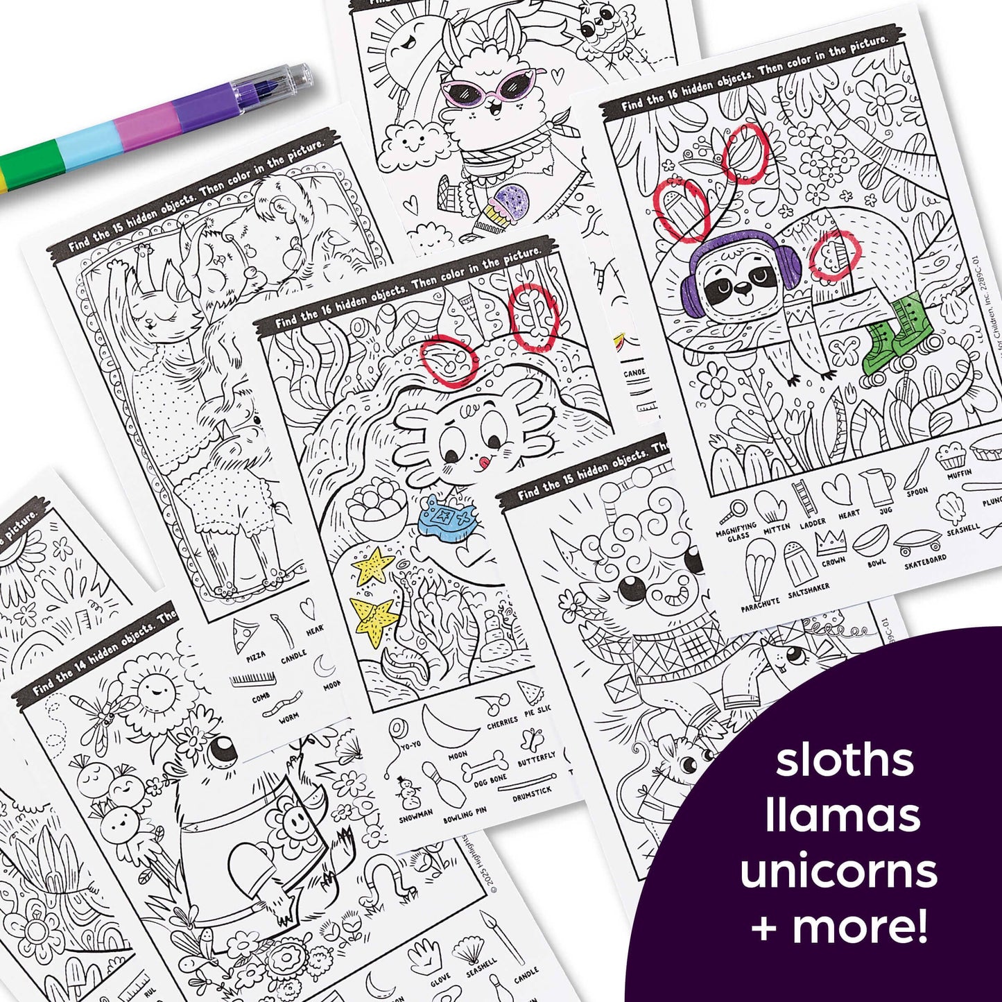 Color-In Stickers and Puzzles! Adorable Animals