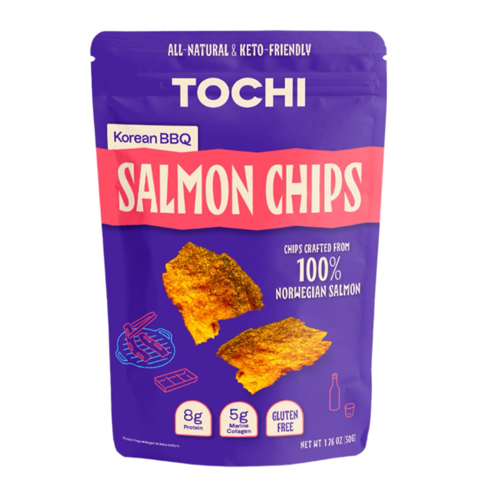 Salmon Chips Korean BBQ  50g - Margot's Mercantile