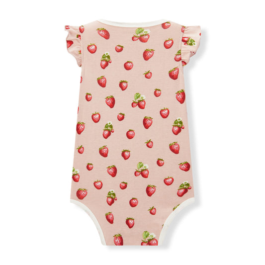 Strawberry Organic Cotton Ruffle One Piece