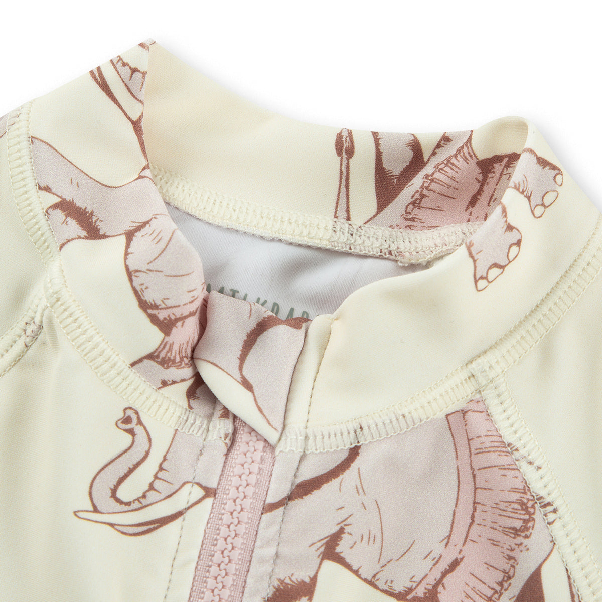 Tutu Elephant Zipper Short Sleeve Shortall Swimsuit