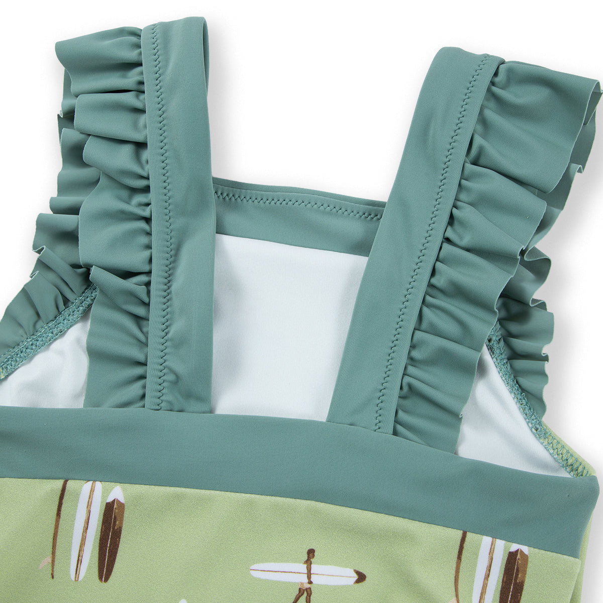 Summer Surf Ruffle Square Neck Swimsuit