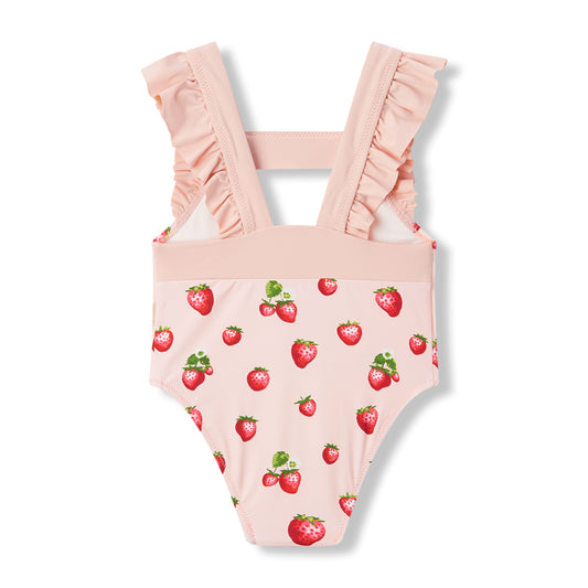 Strawberry Ruffle Square Neck Swimsuit