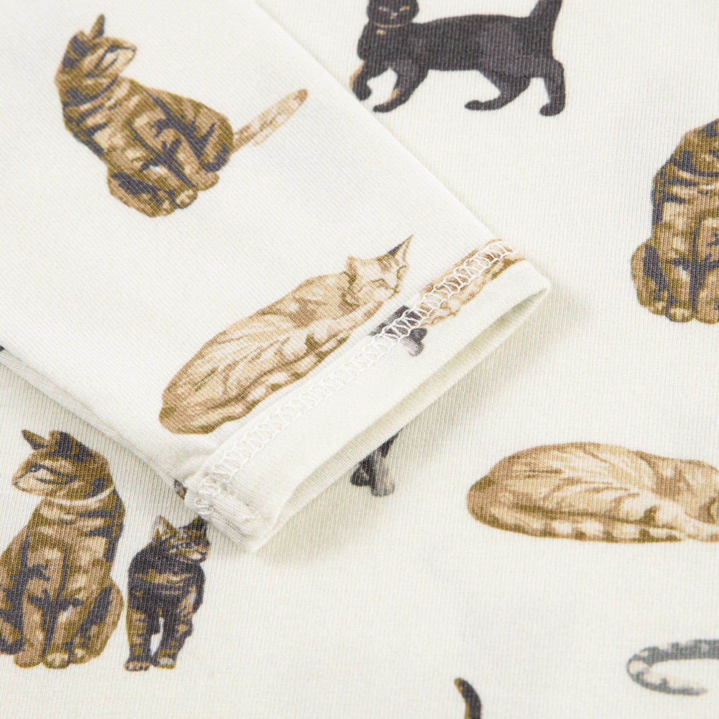 Cat Cotton Stretch Long Sleeve One Piece