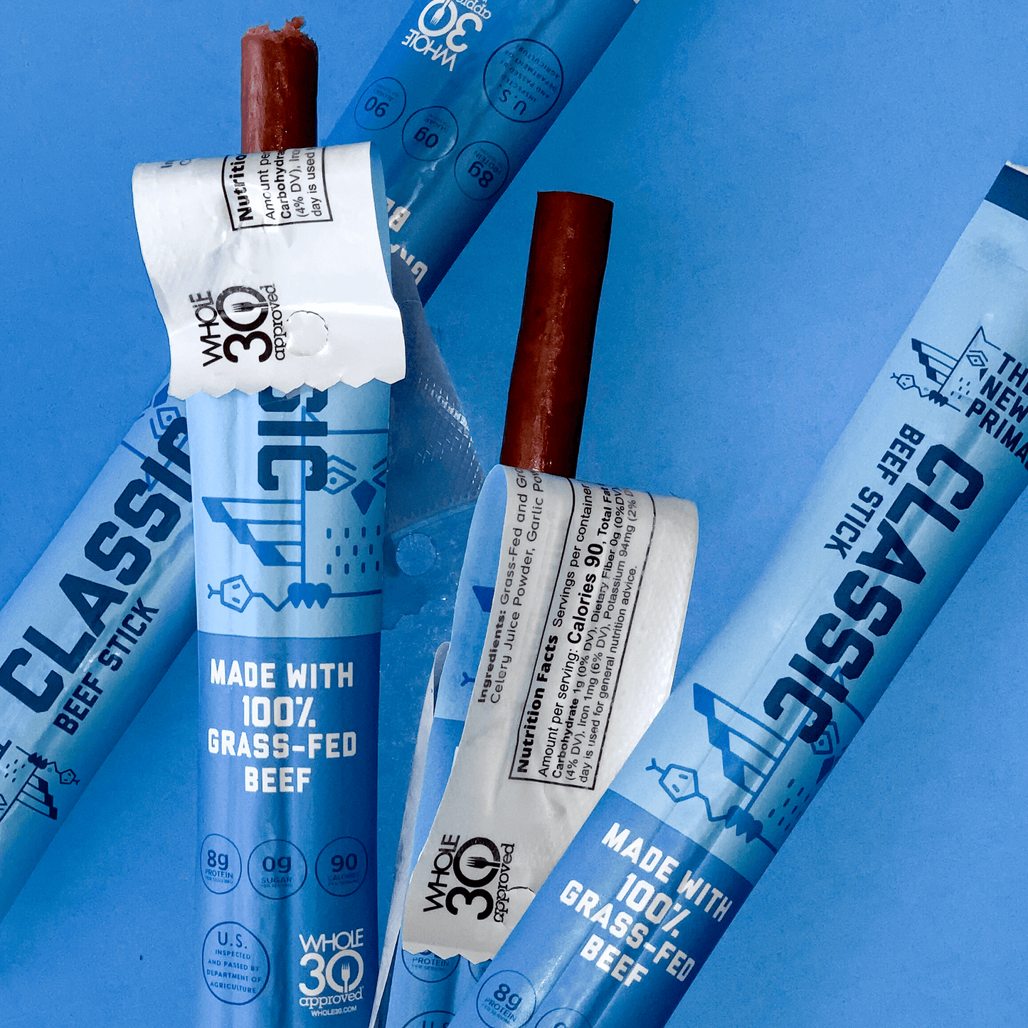 Classic 100% Grass-Fed Beef Meat Sticks, Zero Sugar - Margot's Mercantile