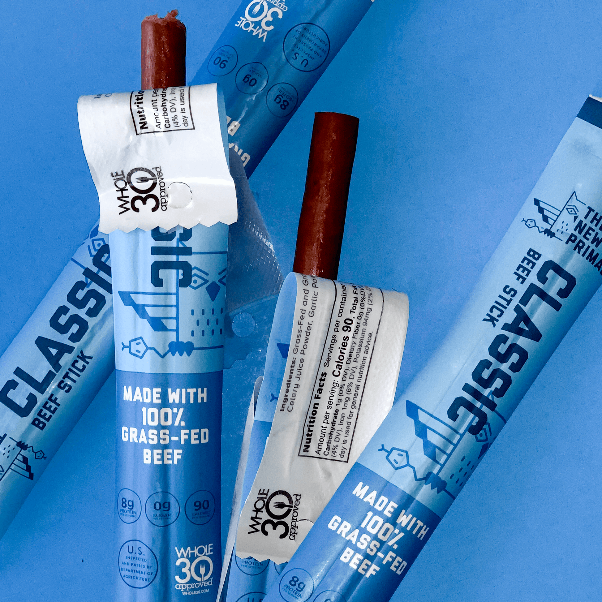 Classic 100% Grass-Fed Beef Meat Sticks, Zero Sugar - Margot's Mercantile