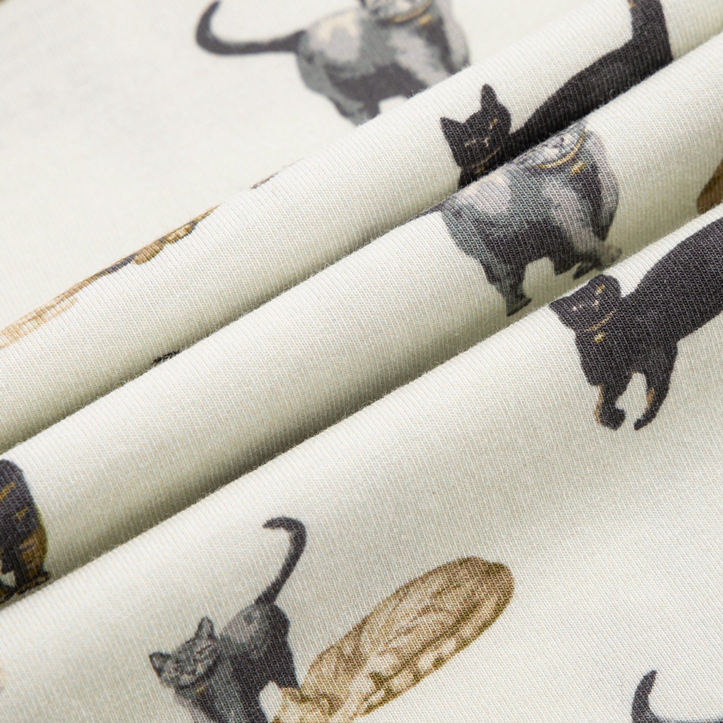 Cat Cotton Stretch Long Sleeve Two Piece Pajama Set