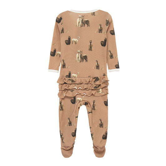 Alpaca Organic Cotton Ruffle Footed Romper