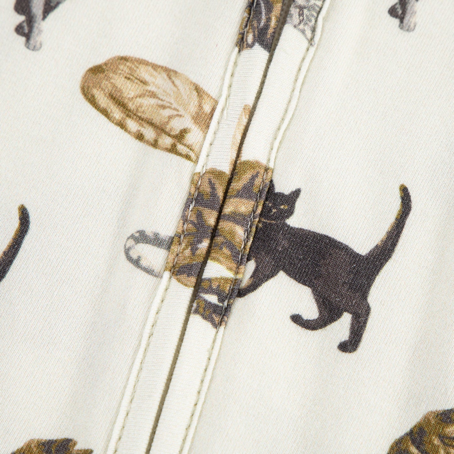Cat Cotton Stretch Zipper Footed Romper