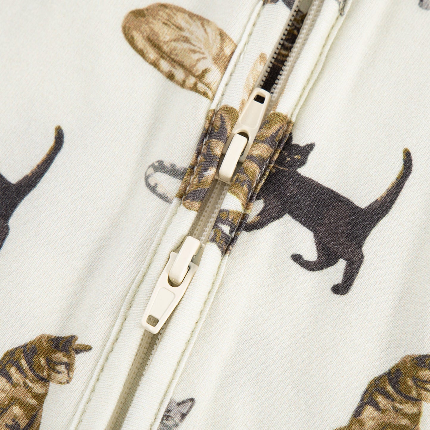 Cat Cotton Stretch Zipper Footed Romper