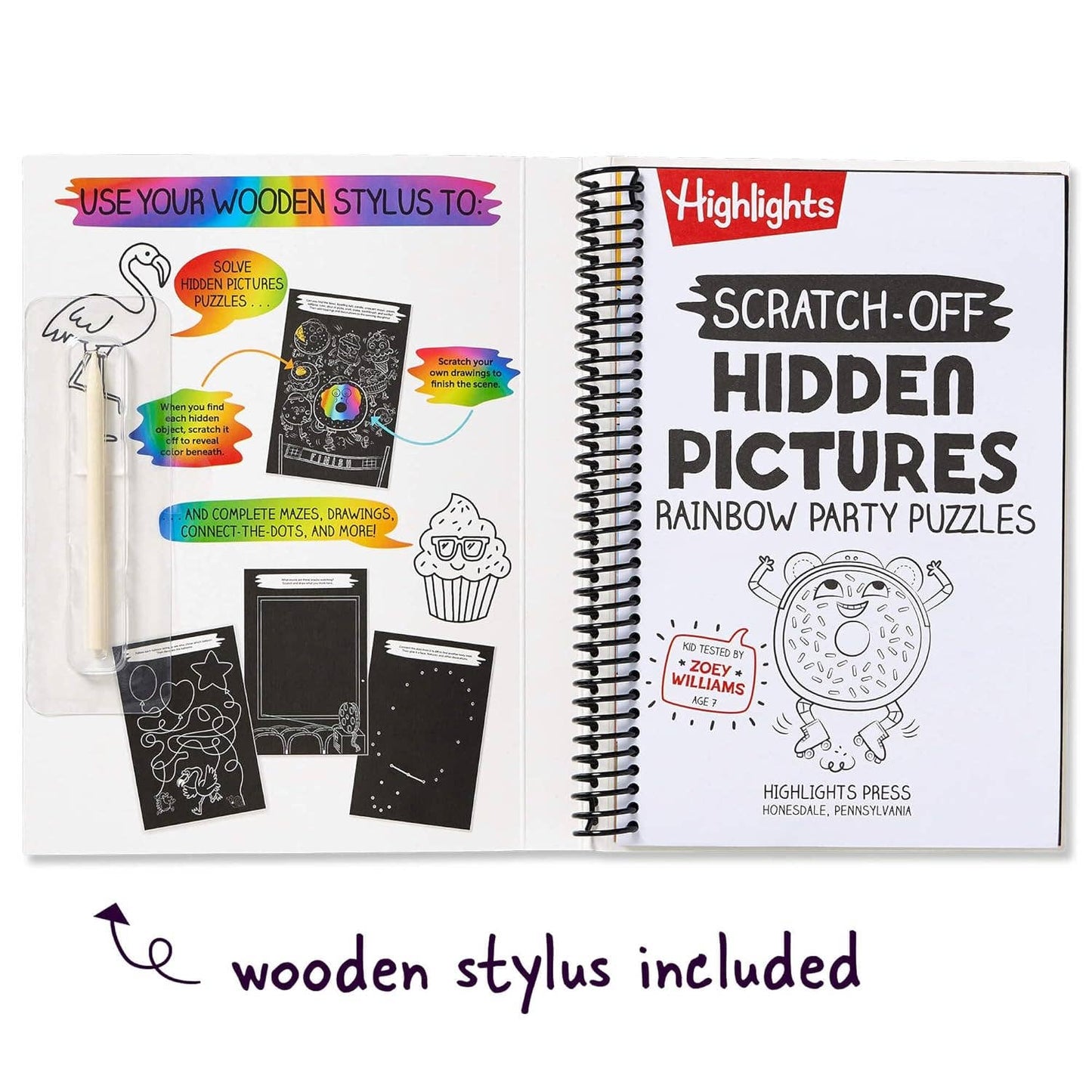 Scratch-Off Hidden Pictures Rainbow Party Puzzles