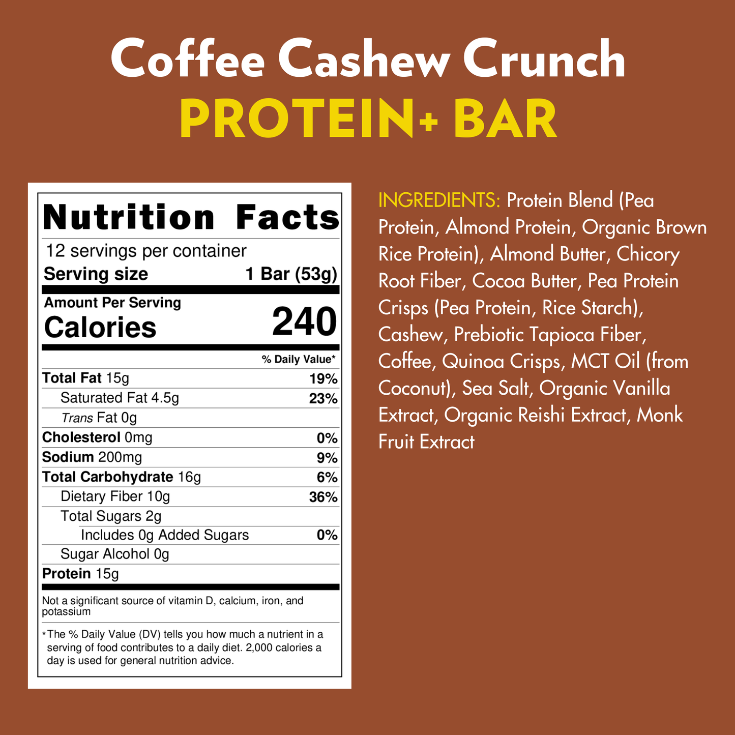 COFFEE CASHEW CRUNCH PROTEIN+ Superfood Bar