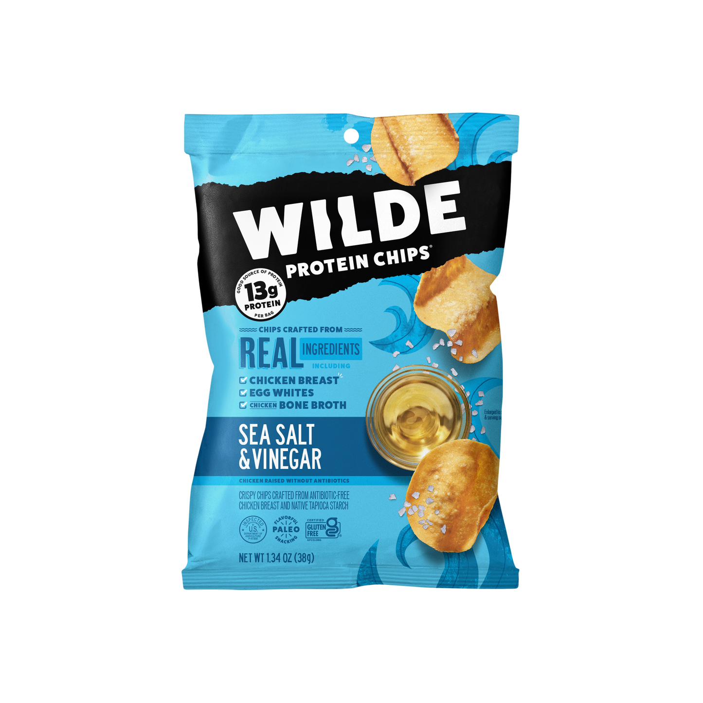 Wilde Salt & Vinegar Protein Chips 1.34oz (8ct)