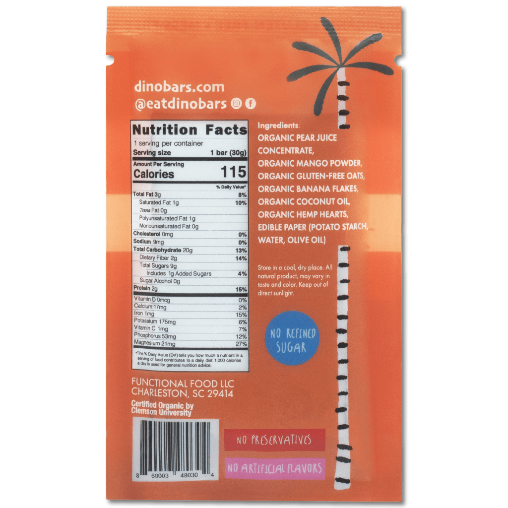 DINO BARS Mango Bar | Single Unit - Margot's Mercantile