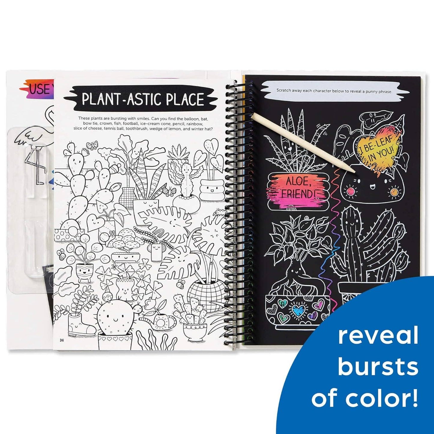 Scratch-Off Hidden Pictures Rainbow Party Puzzles