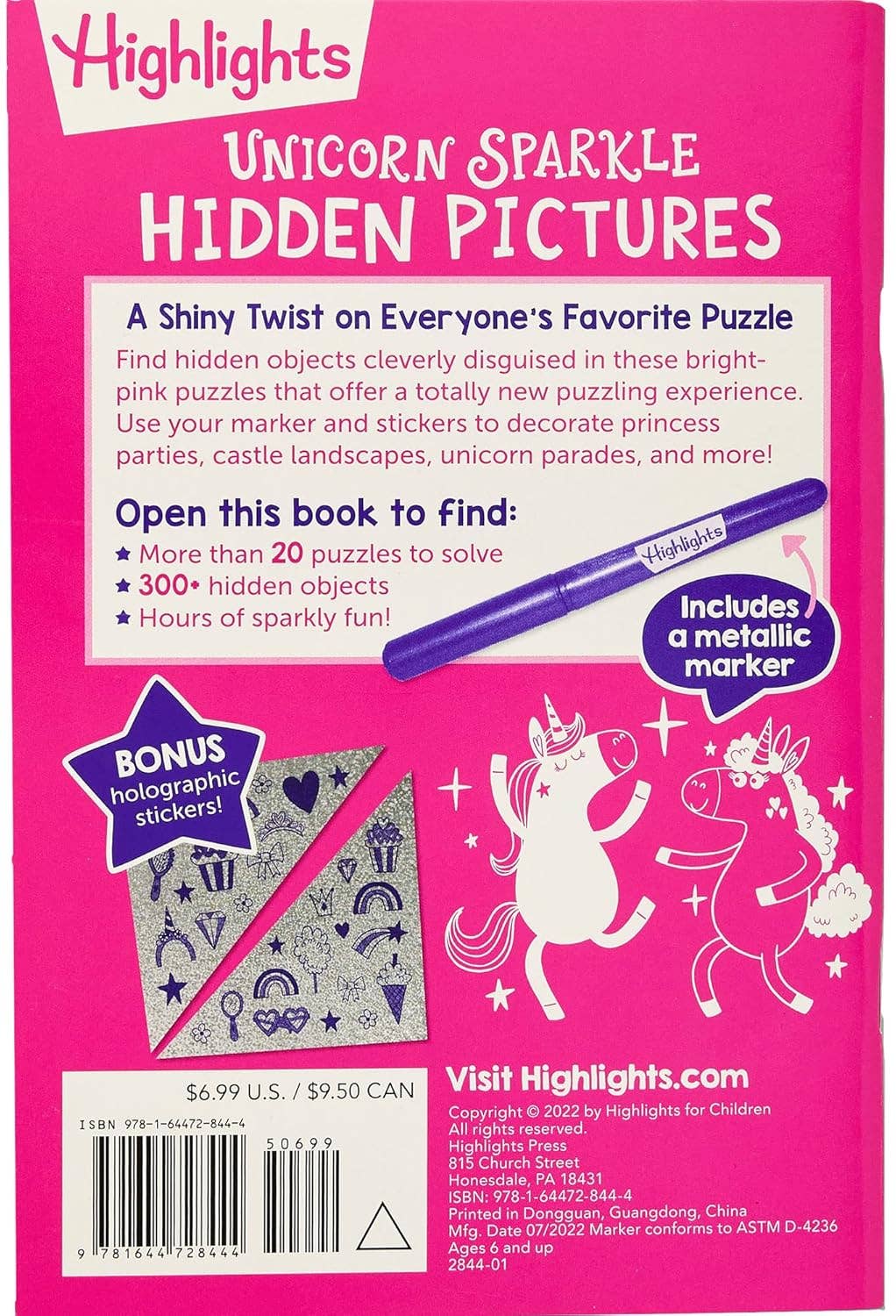 Unicorn Sparkle Hidden Pictures Puzzles
