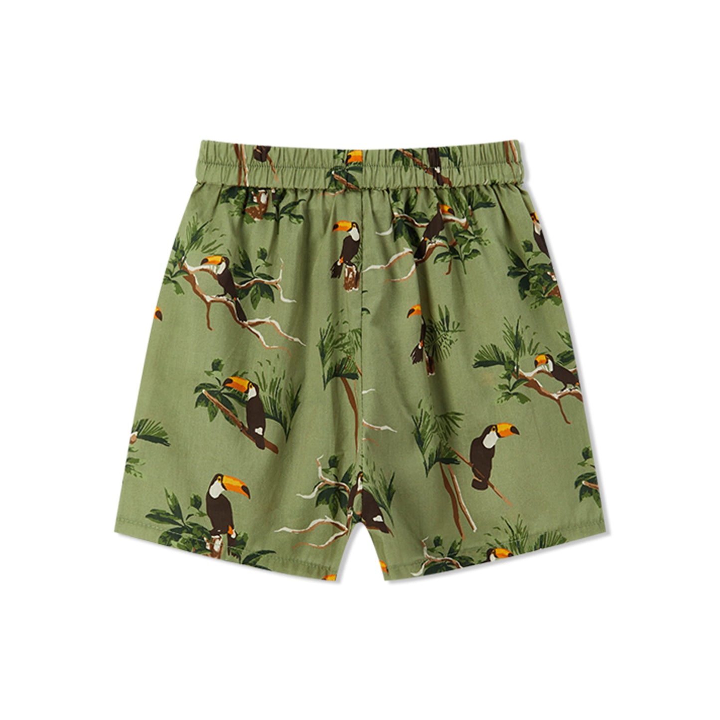 Toucan Collar Button-Up Shirt and Shorts Set