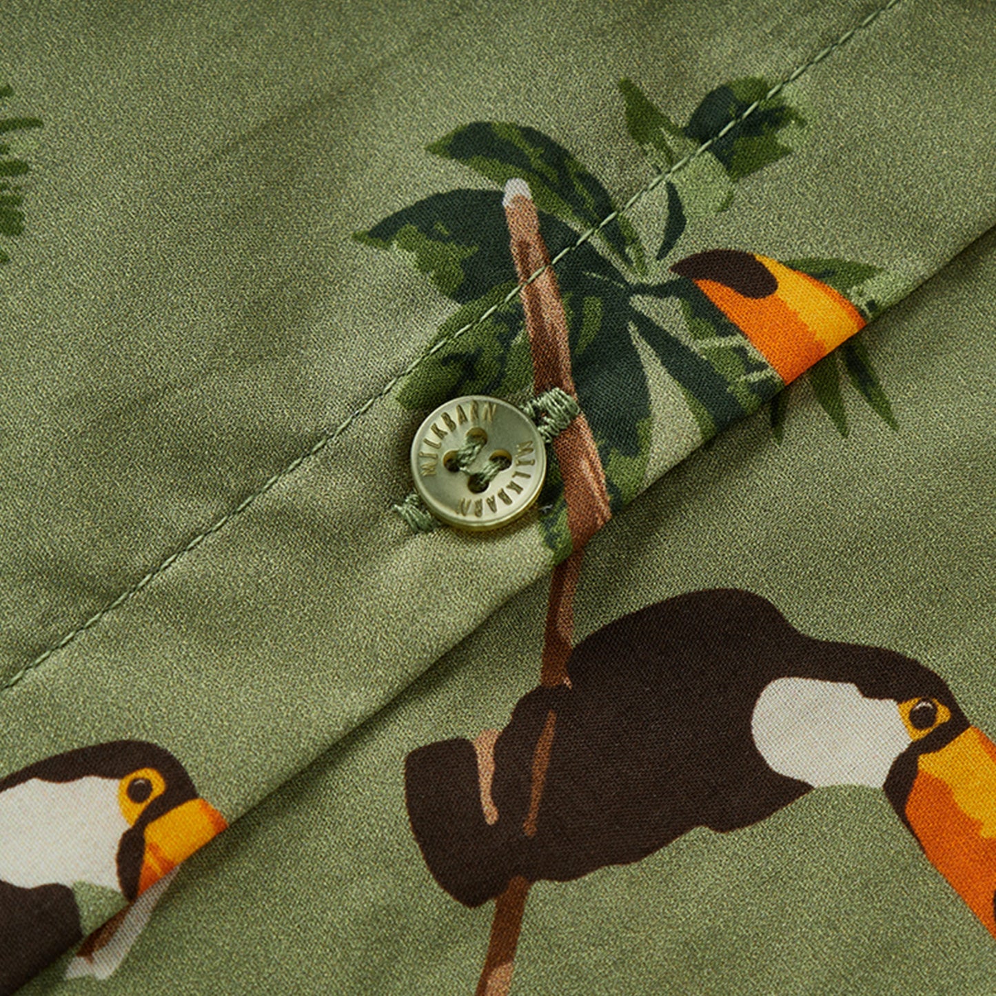 Toucan Collar Button-Up Shirt and Shorts Set