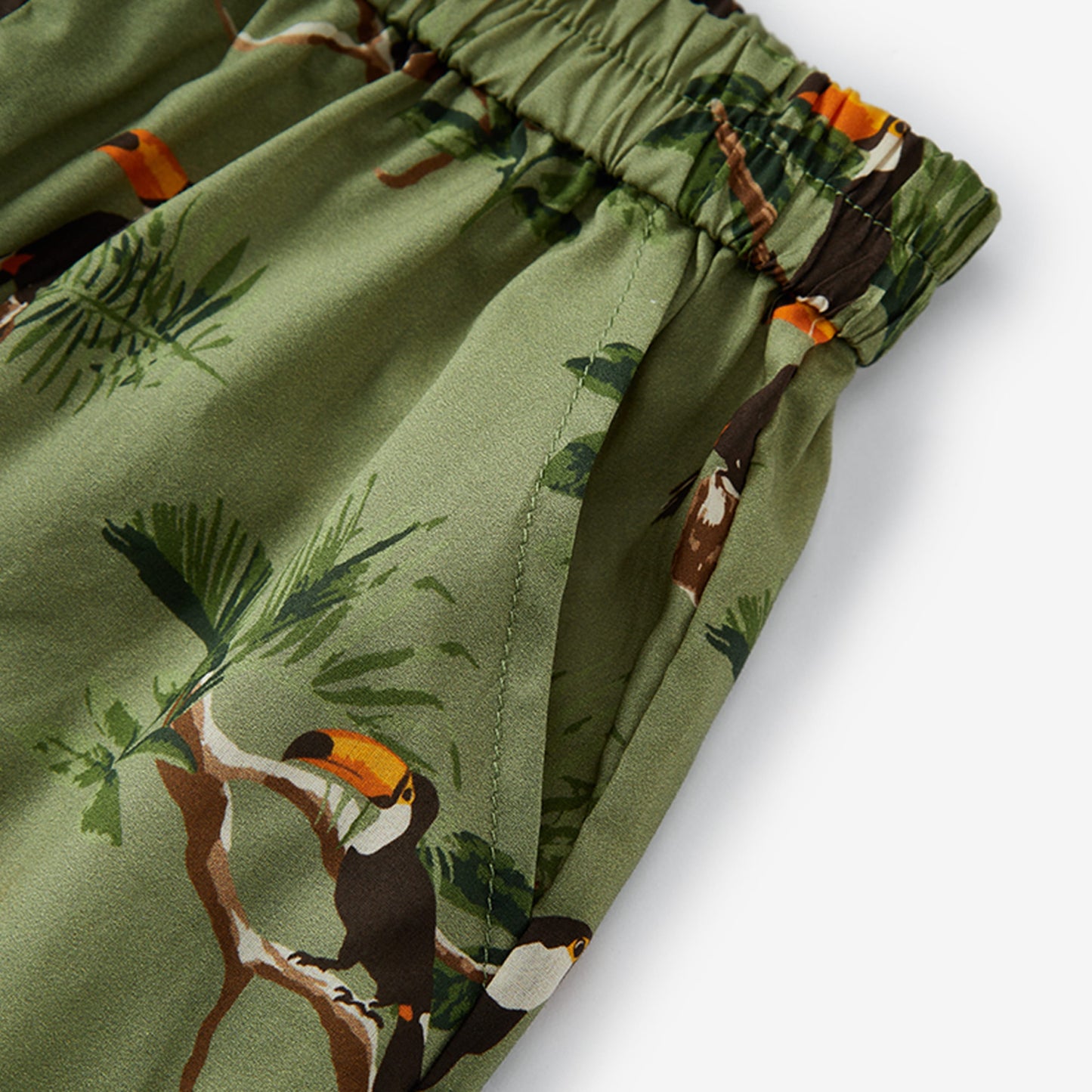 Toucan Collar Button-Up Shirt and Shorts Set