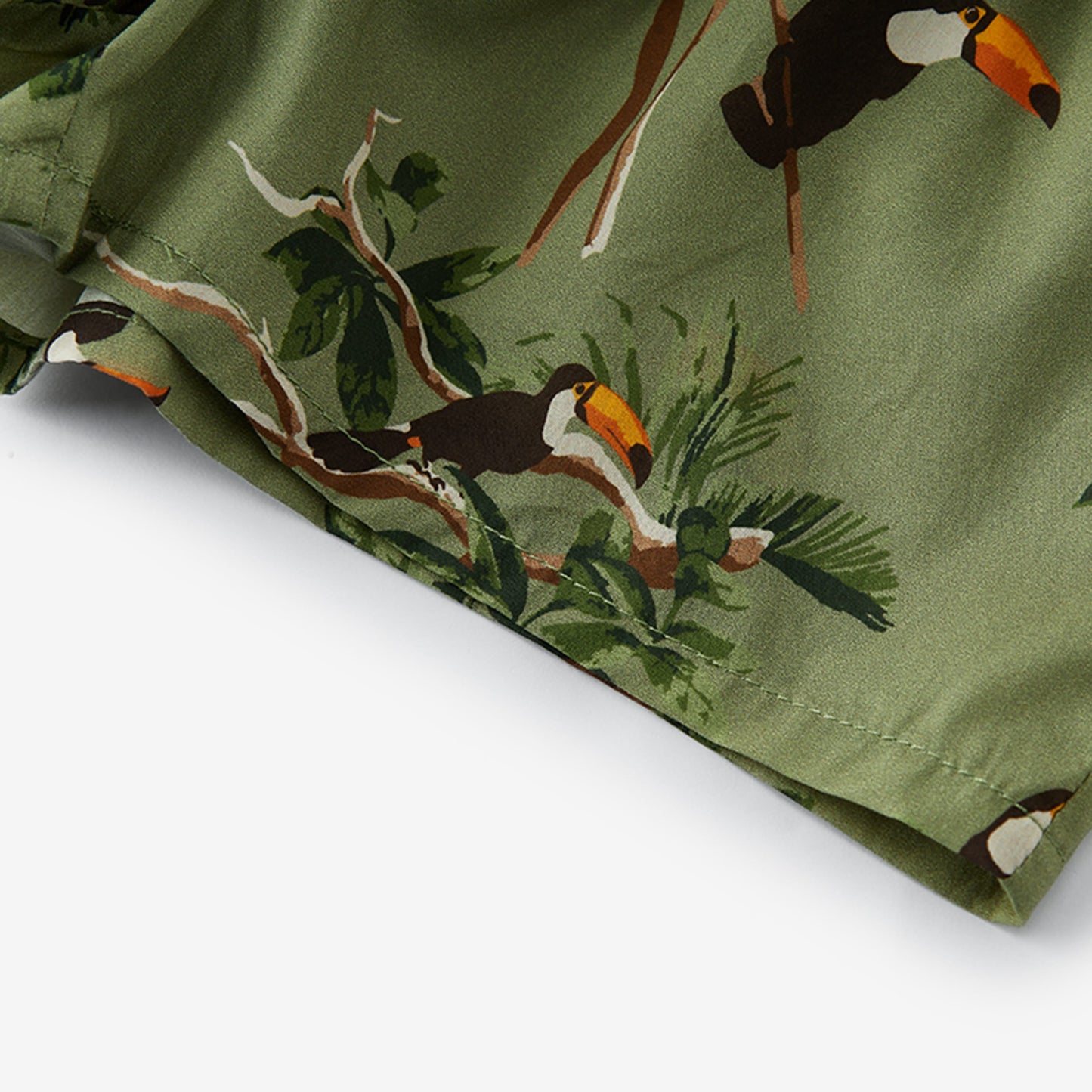 Toucan Collar Button-Up Shirt and Shorts Set