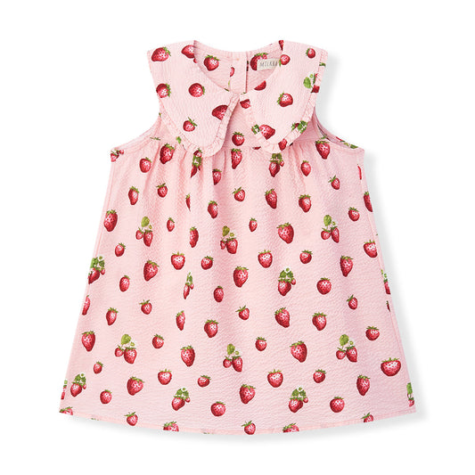Strawberry Ruffle Collar Dress
