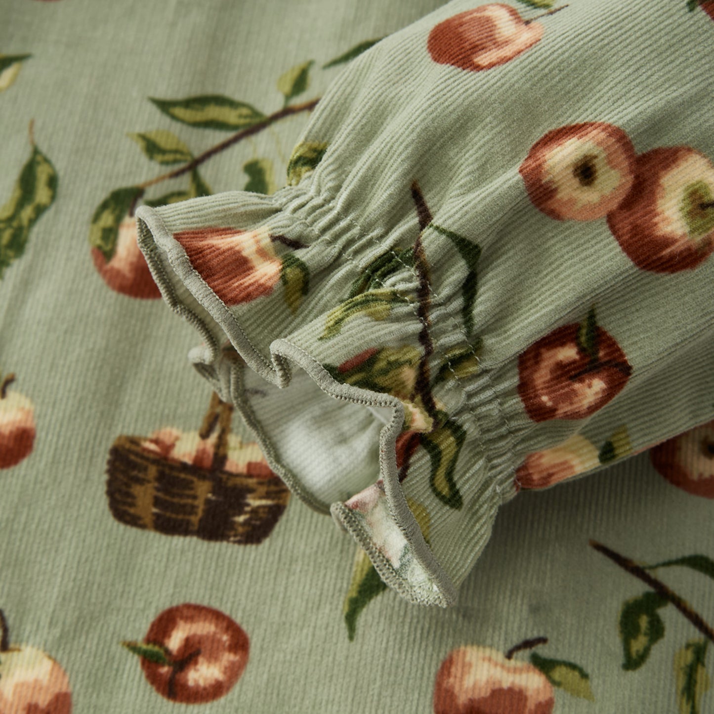 Apple Orchard Corduroy Ruffle Snap Jumper