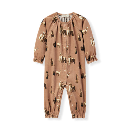 Alpaca Corduroy Ruffle Snap Jumper