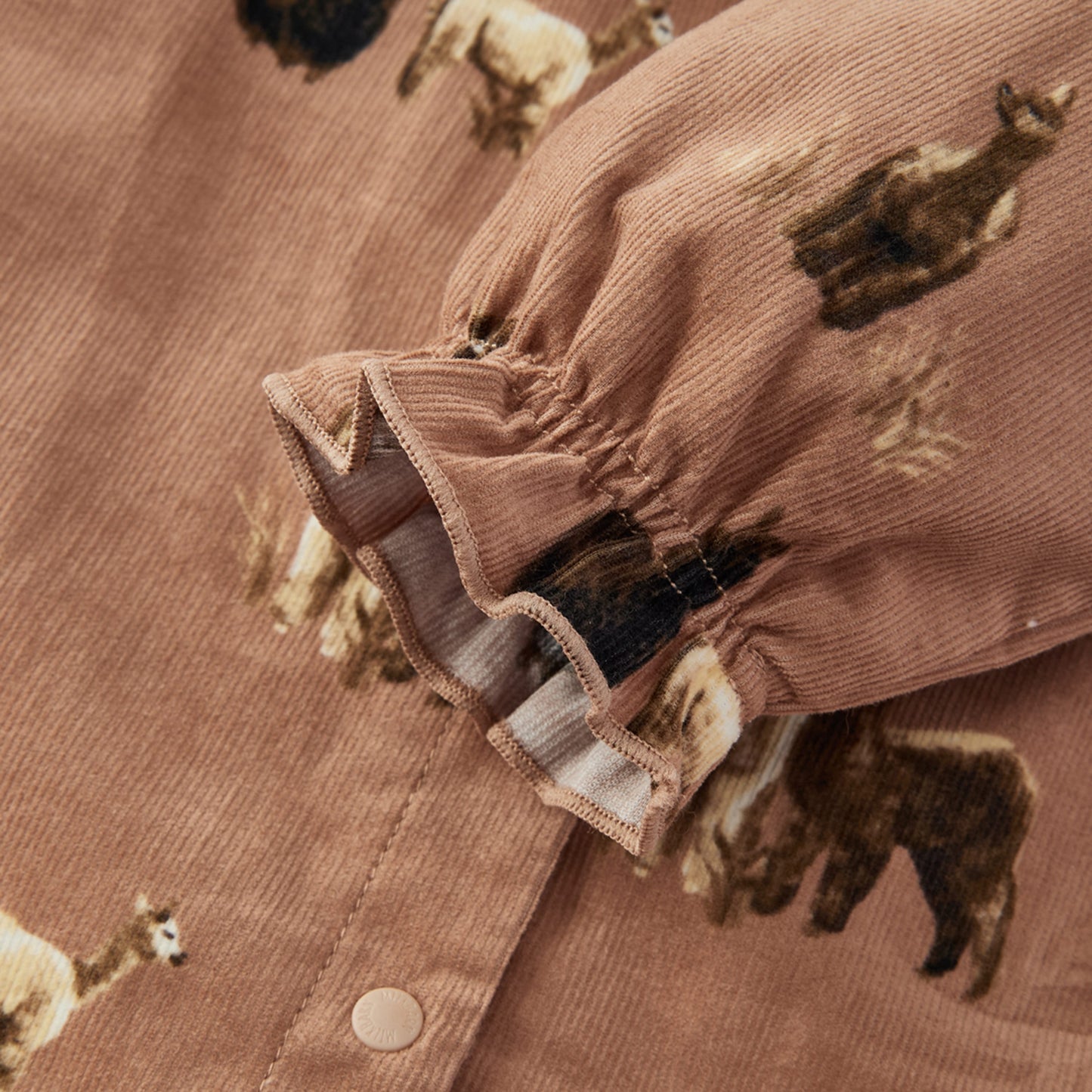 Alpaca Corduroy Ruffle Snap Jumper