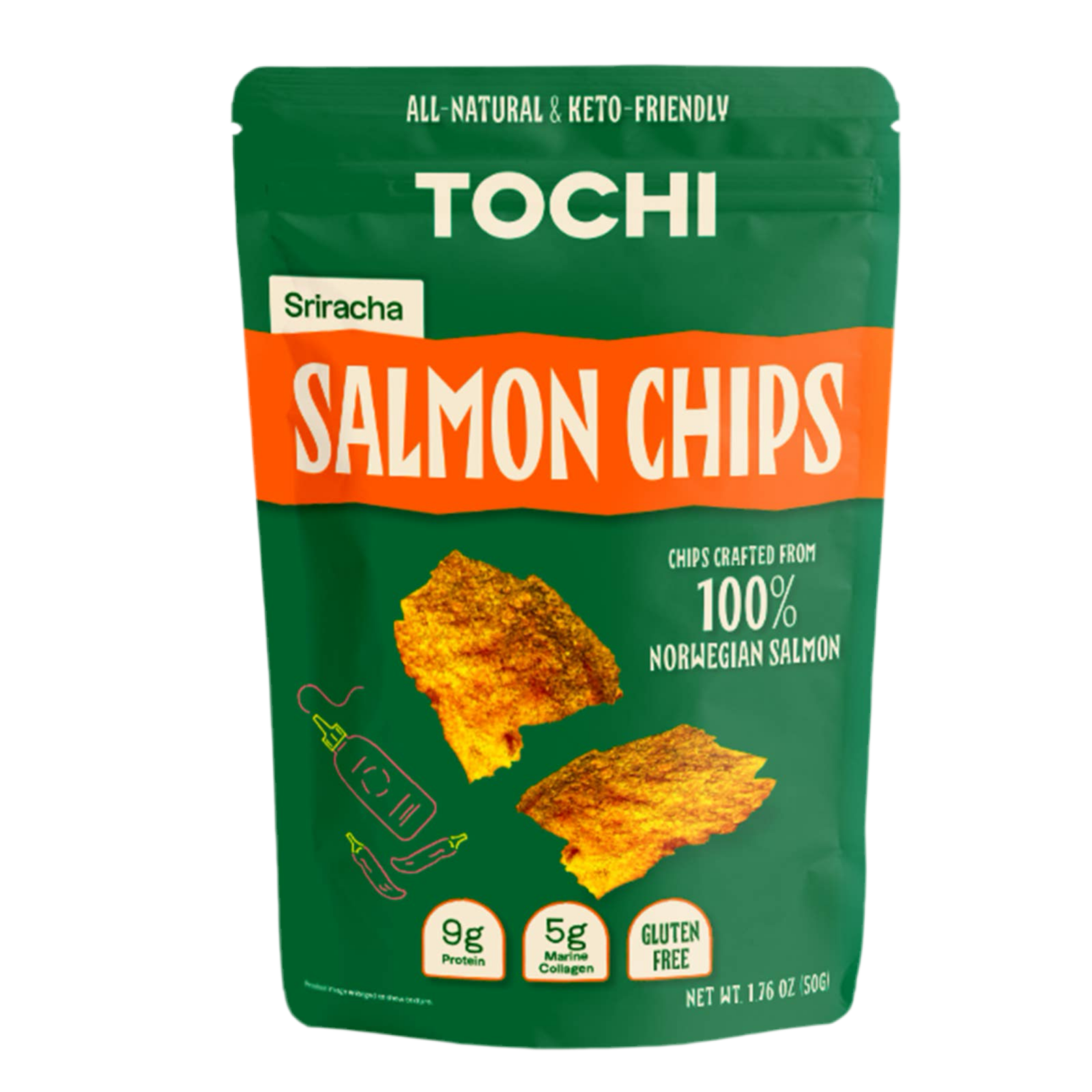 Salmon Chips Sriracha  50g - Margot's Mercantile