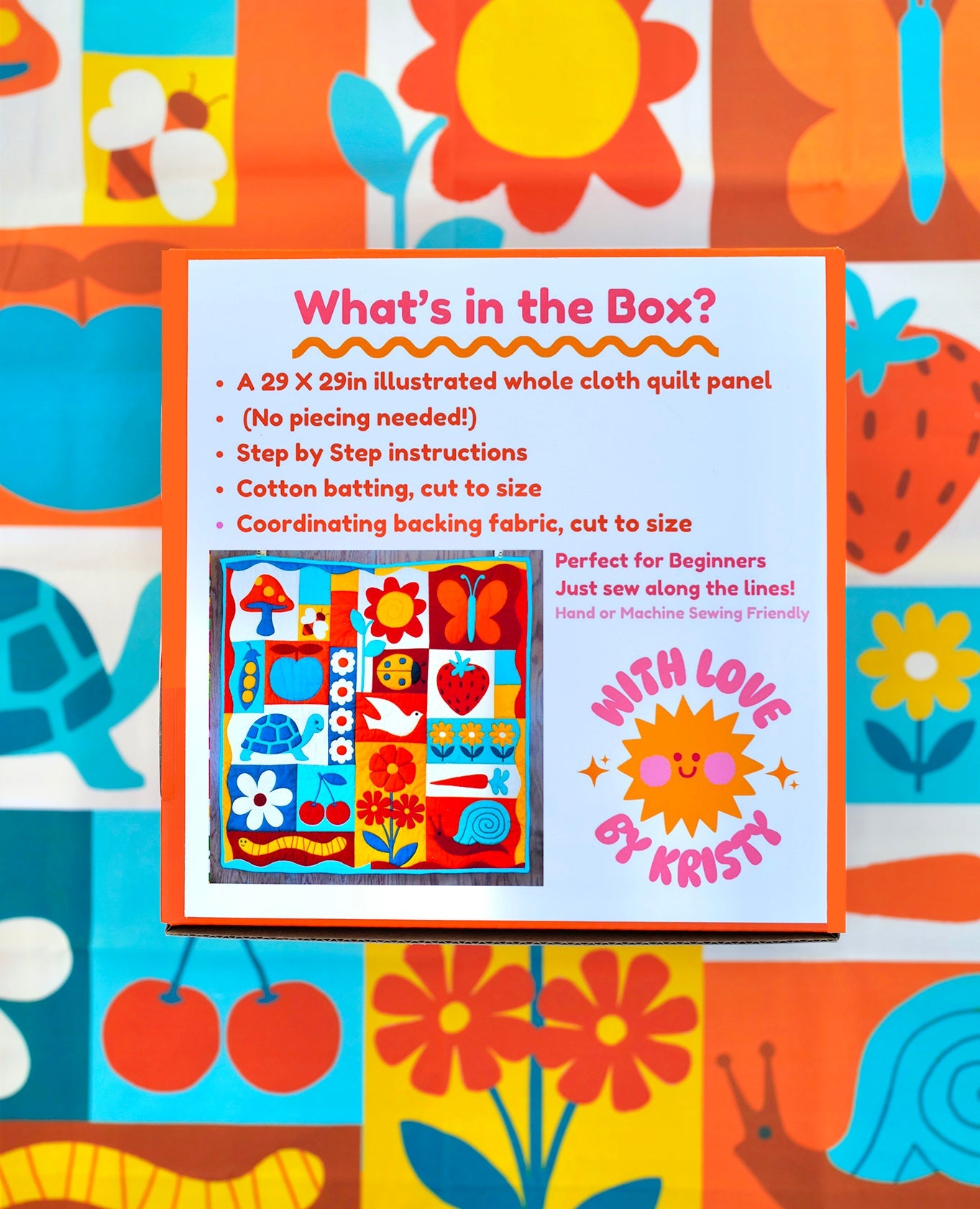 Garden Charms Quilt Kit - Blue/ Orange