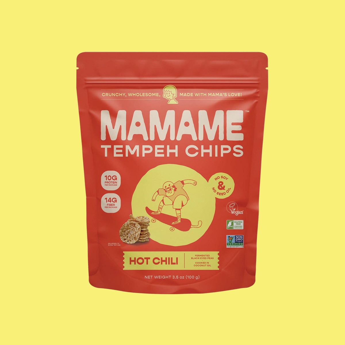Tempeh Chips Hot Chili - 3.5oz Pouch