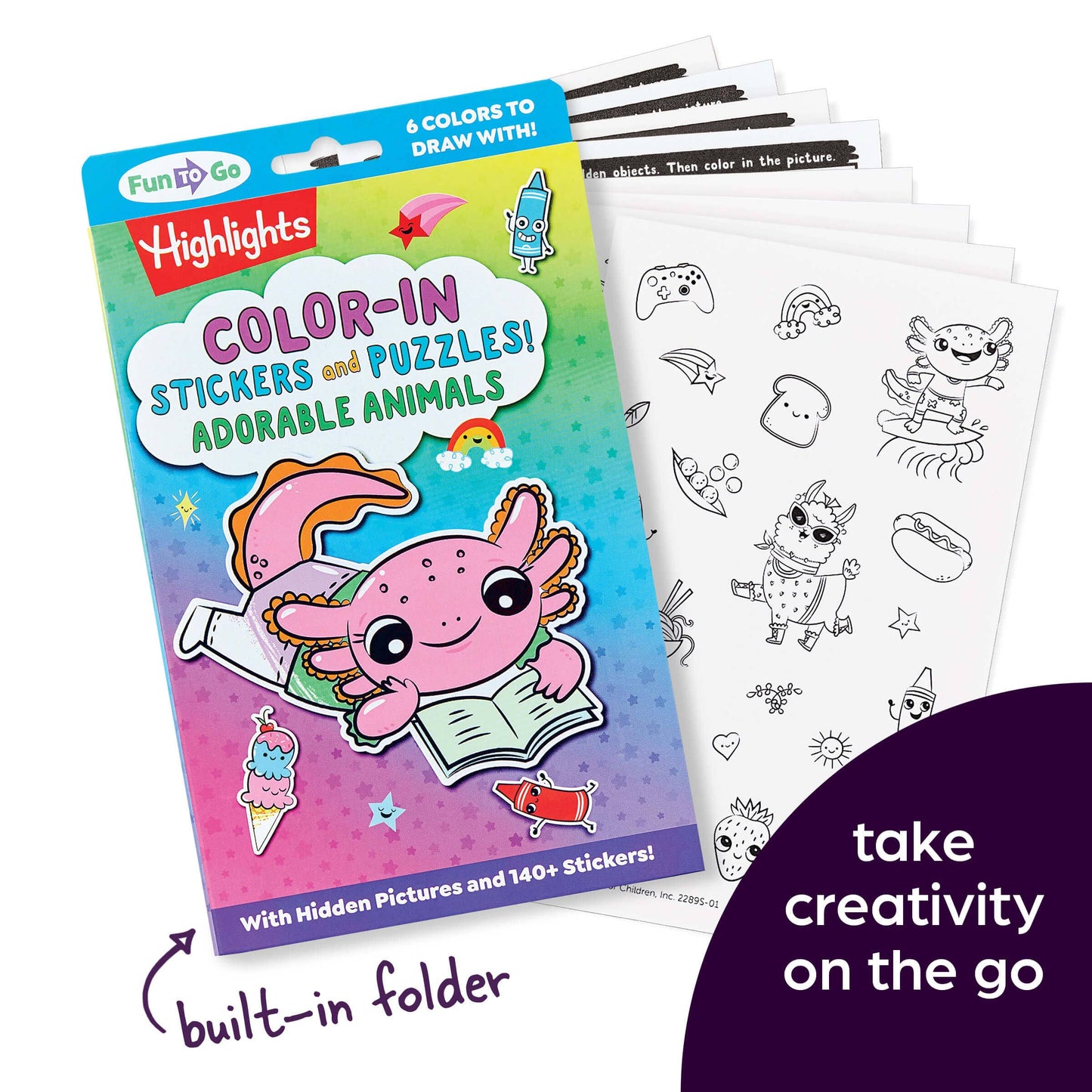 Color-In Stickers and Puzzles! Adorable Animals