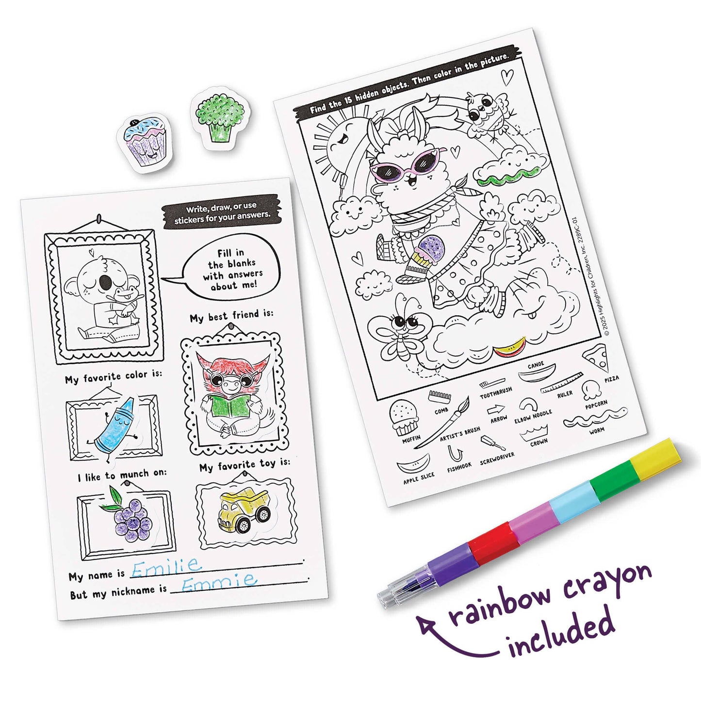 Color-In Stickers and Puzzles! Adorable Animals